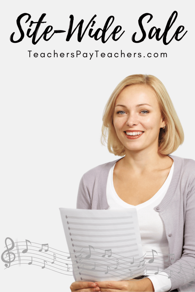 Site-Wide Sale TeachersPayTeachers.com | Frau Musik USA