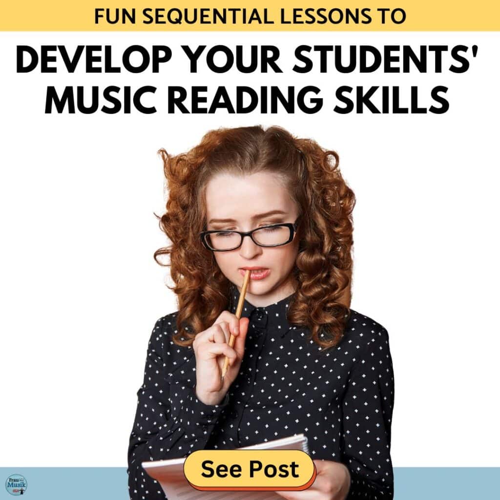 Teaching Music Reading in Elementary Grades, Teacher with Perplexed Expression