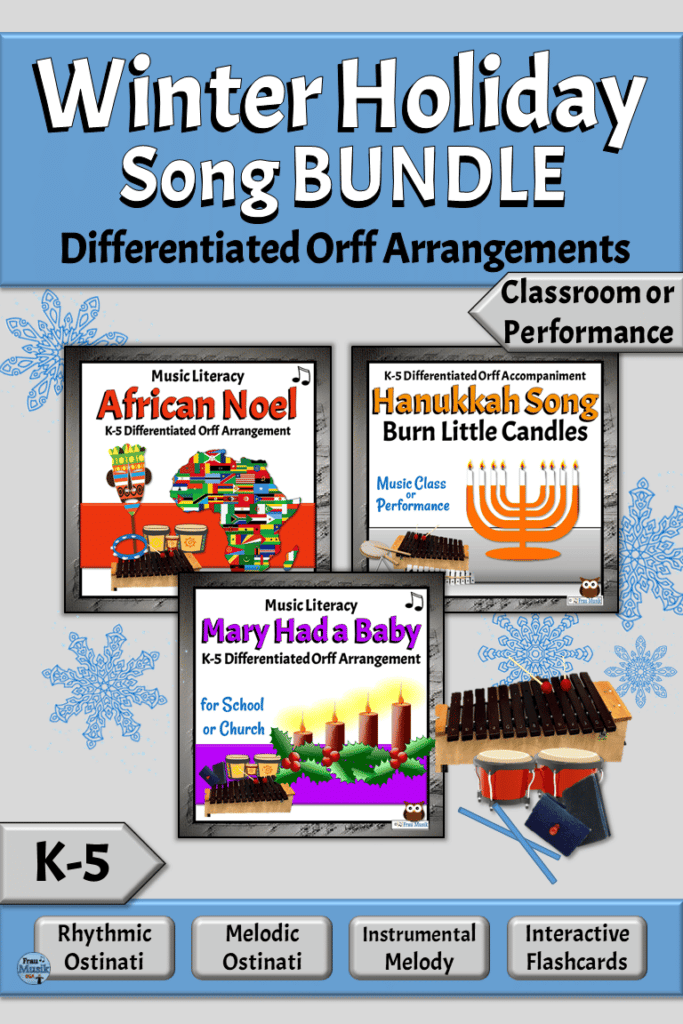 Winter Holiday Song Bundle for Elementary Music Classrooms