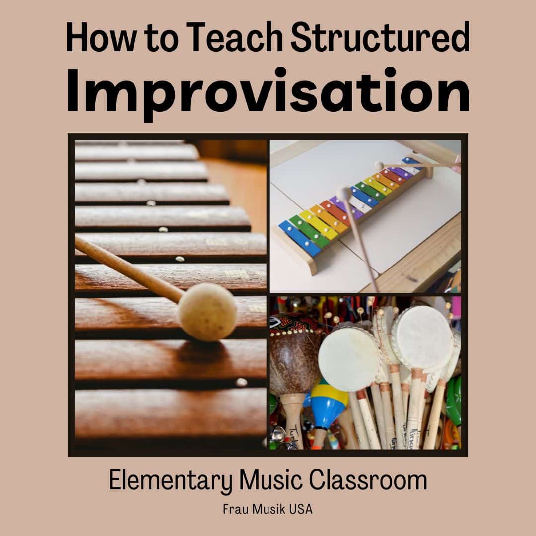 How to Teach Improvisation in Elementary Music Class Images include xylophones and classroom instruments