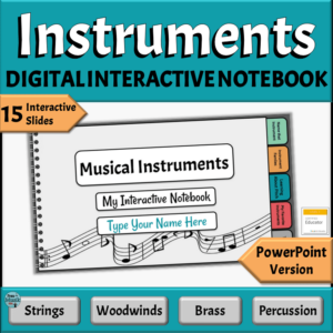 Digital Music Activities for PowerPoint | Instruments of Orchestra & Band Interactive Notebook