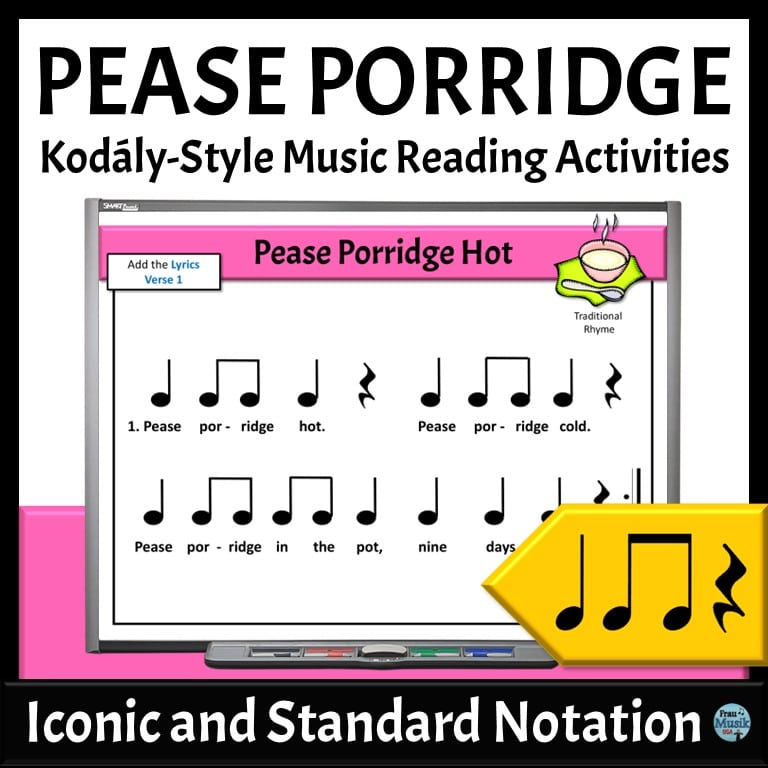 Pease Porridge Hot Music Reading Lesson for Early Elementary Grades