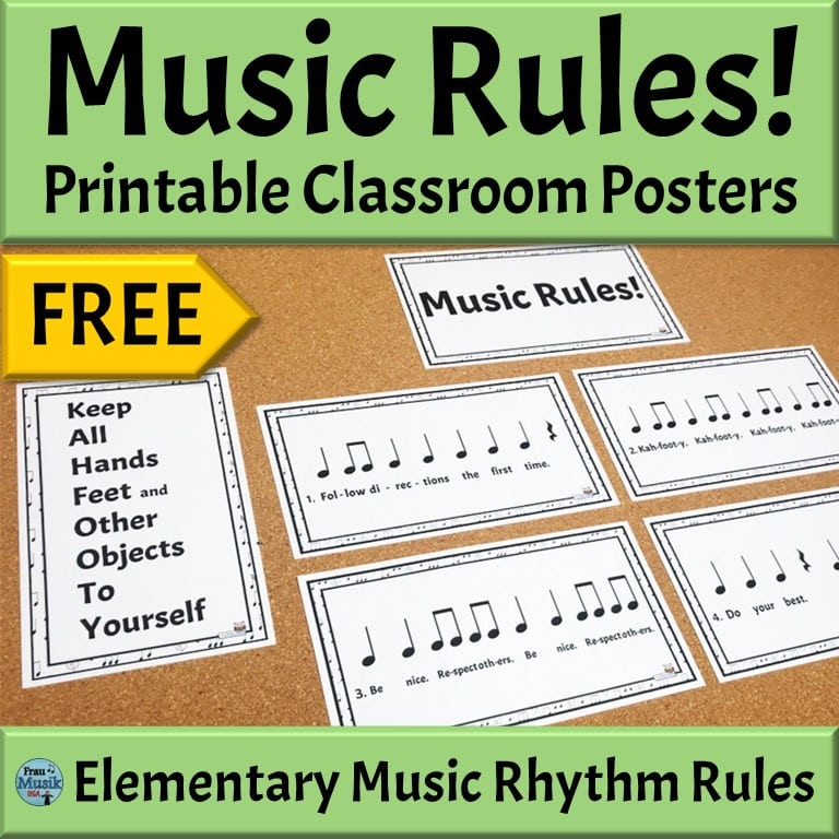 FREE Back to School Printables for the Elementary Music Classroom | Music Rule Rhythm Posters