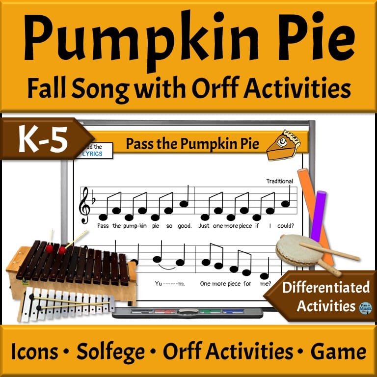 Elementary Music Lesson | Pass the Pumpkin Fall Song with Orff Activities