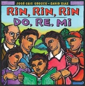 Dual Language Spanish-English Storybook. Image shows a Hispanic family gather around their child.