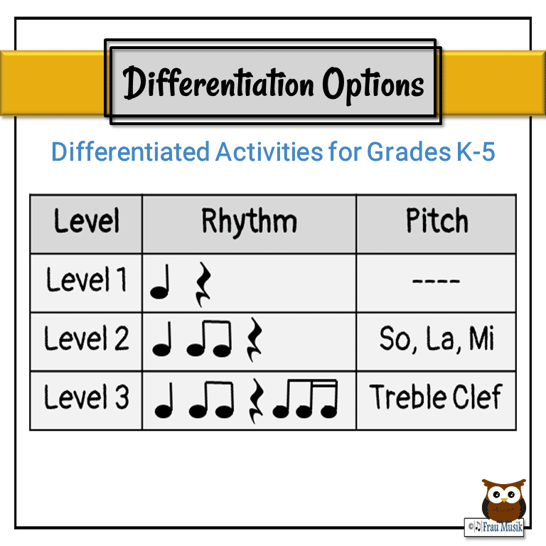 3 Levels of Differentiated Orff Activities