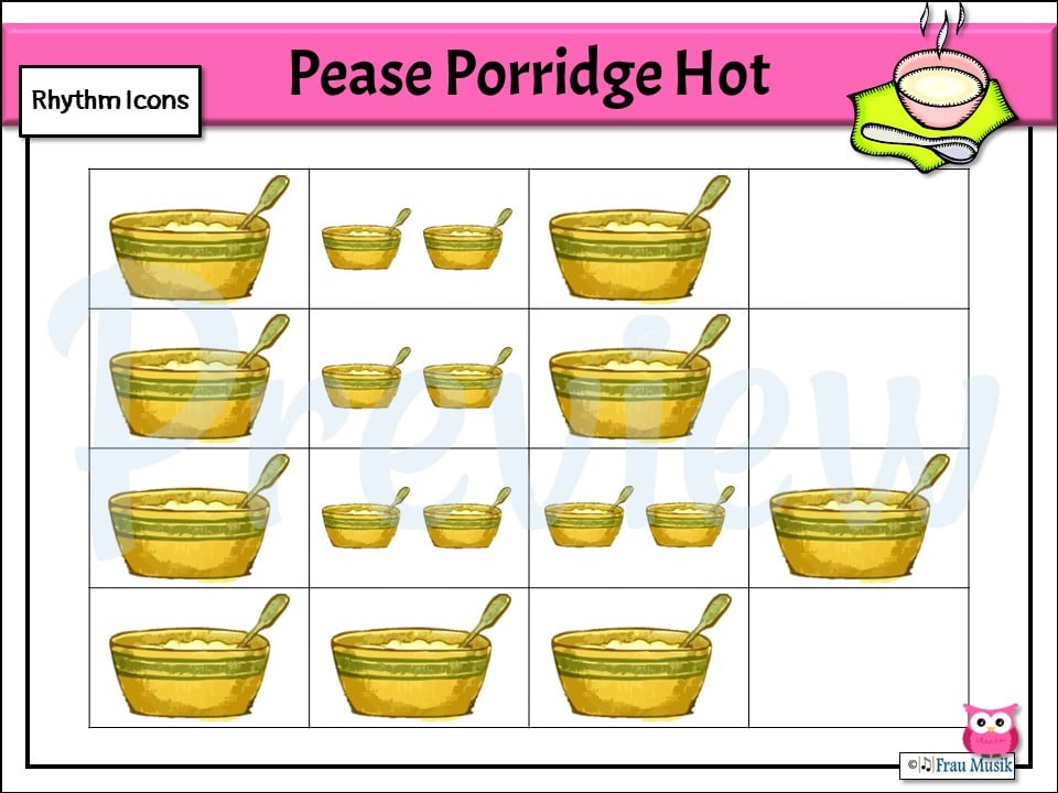 Pease Porridge Hot Rhythm Reading Lesson Preview Iconic Reading