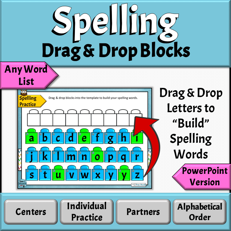 Spelling Activities for Any Word List | Drag & Drop Blocks, PowerPoint Version