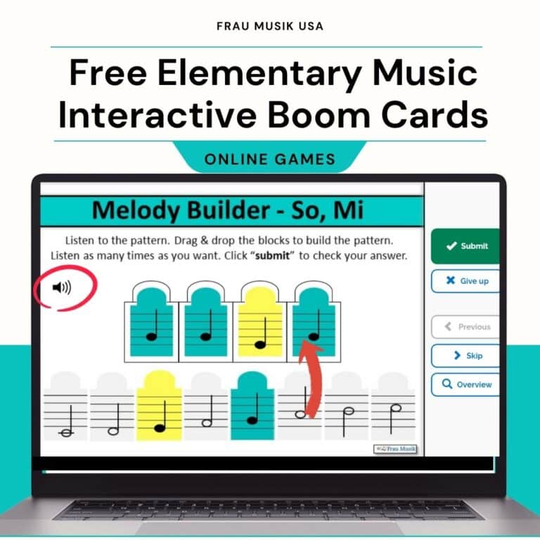 Free Online Music Lessons for Elementary Students – Boom Cards to Build Skills