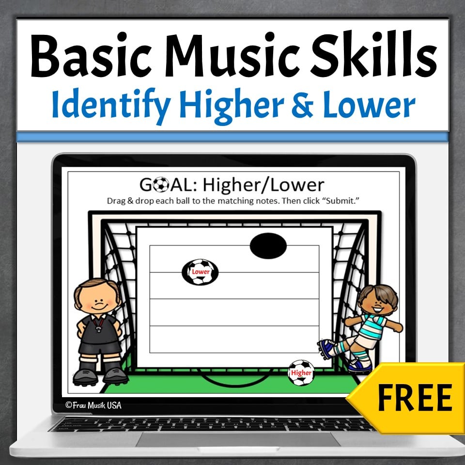 Basic Elementary Music Skills - Identify Higher and Lower on the Staff