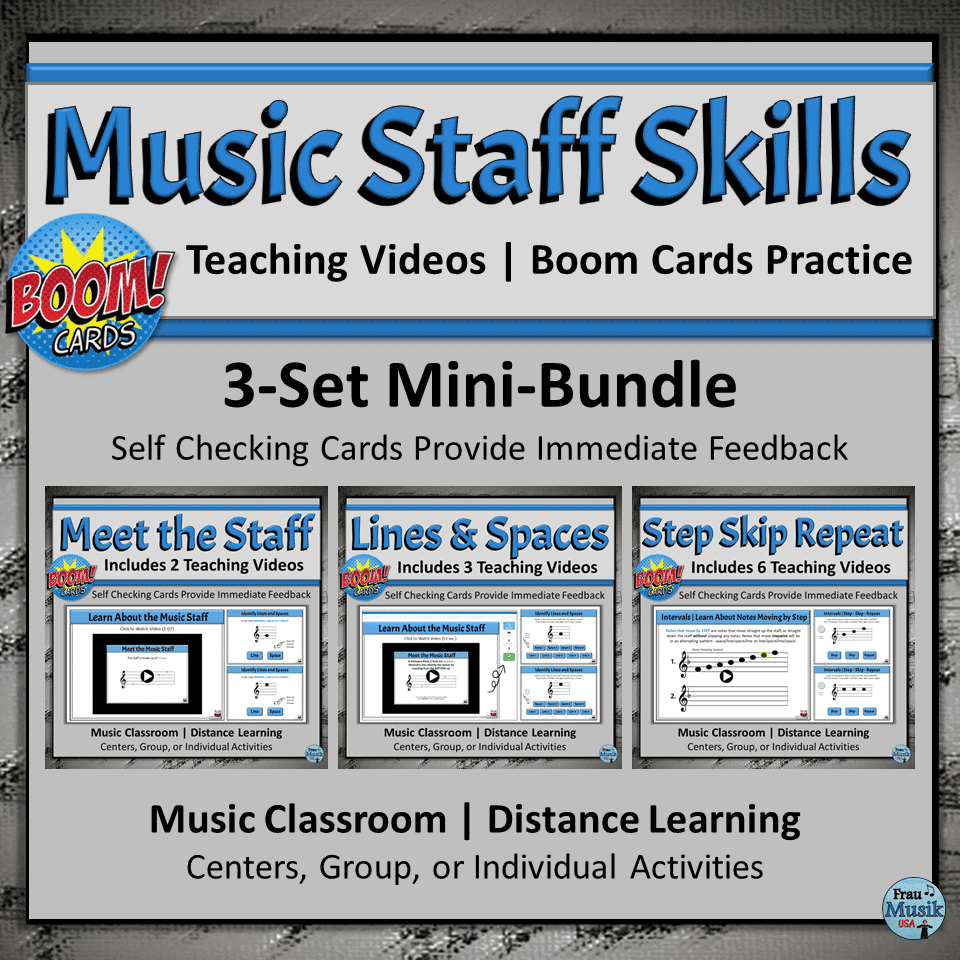 Music Staff Skills | Self-Checking Activities Give Students Immediate Feedback | Elementary Music Literacy Skills - Boom Cards