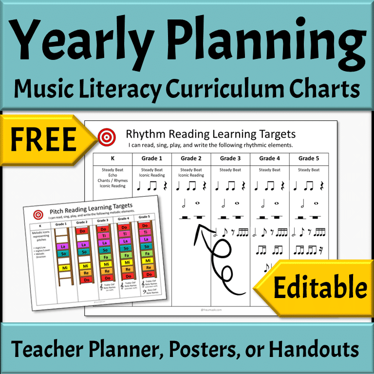 Free Yearly Music Curriculum Charts to Simplify your Elementary Music Lesson Planning