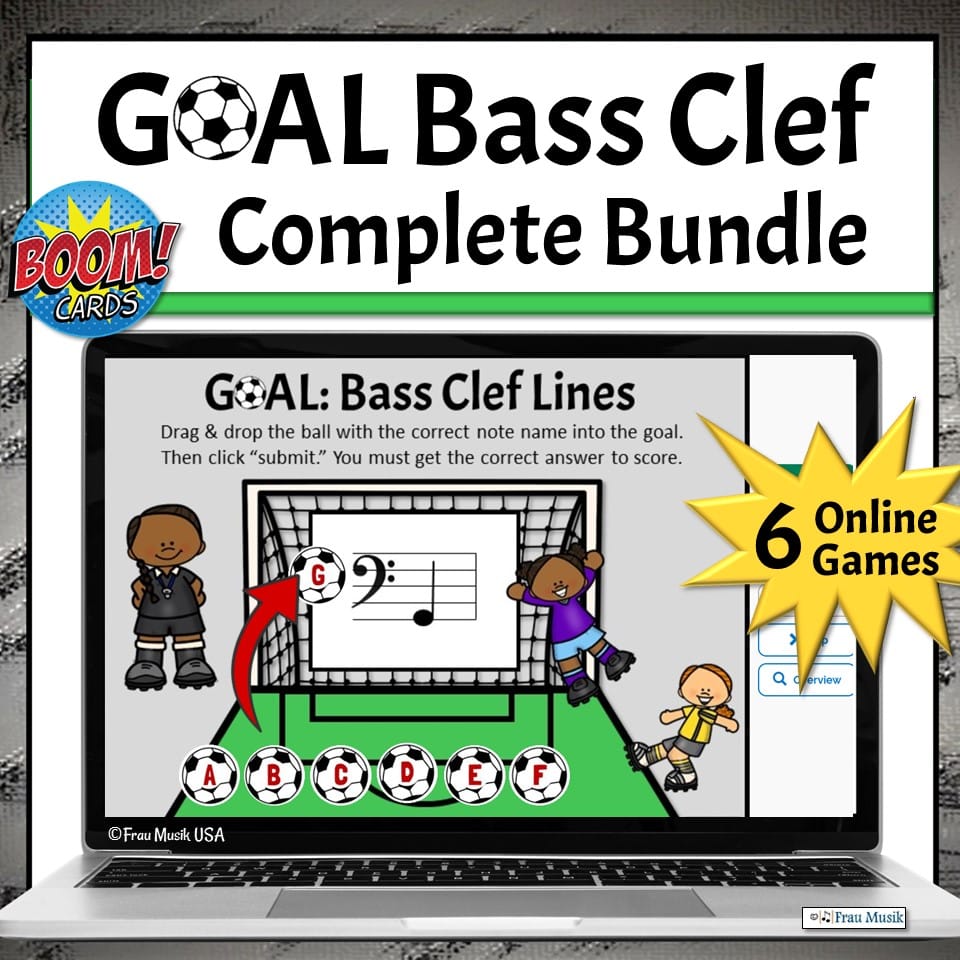 Bass Clef Note Names Online Games Elementary Music Activities for Classroom or Homeschool