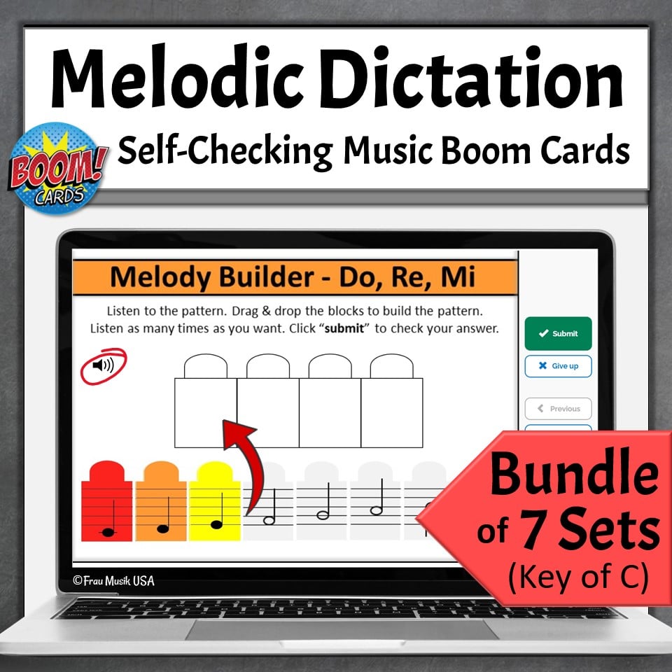 Melodic Dictation Bundle Online Activities for Elementary Music and Beyond – Key of C