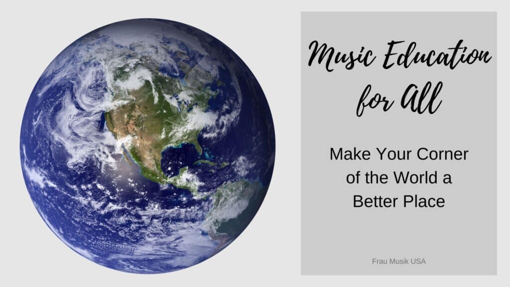 Photo of the earth with text - Music Education for All