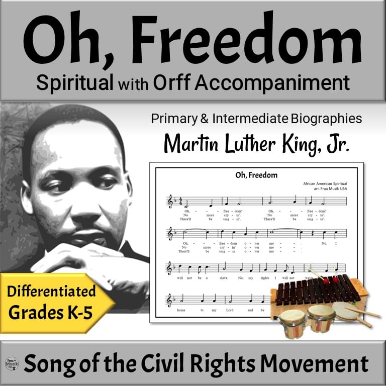 Black History Music Activities, Song with Orff Accompaniments - Oh, Freedom