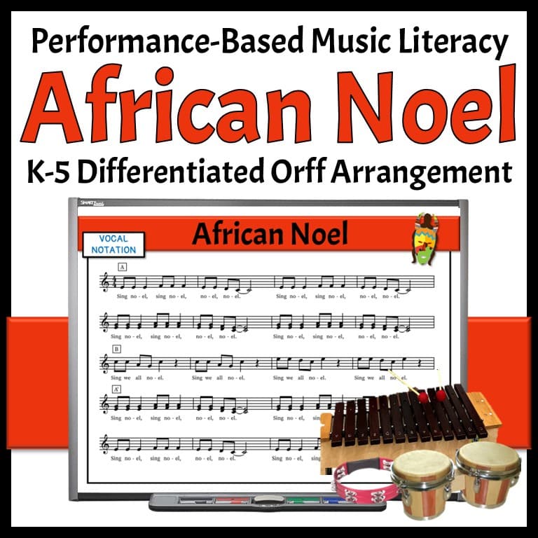 Winter Holiday Song with Orff Accompaniment for K-5 Elementary Music Class | African Noel