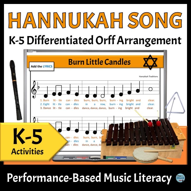 Winter Holiday Song with Orff Accompaniment for K-5 Elementary Music Class | Hanukkah Song (Chanukah)