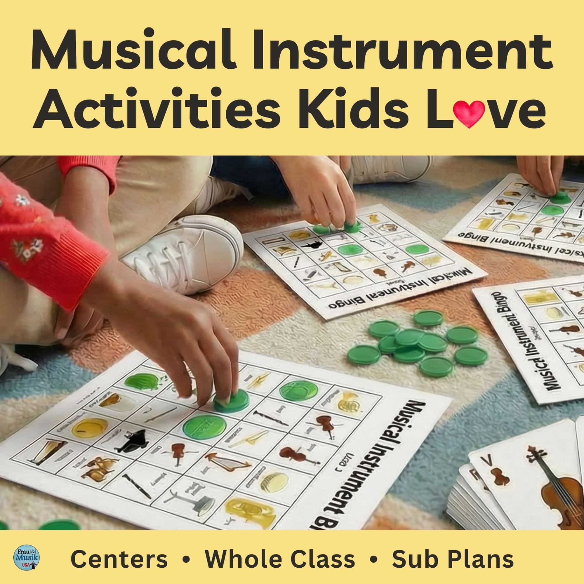 Music Instrument Activity Musical Instruments of the Orchestra and Band: Elementary Music Lessons ...